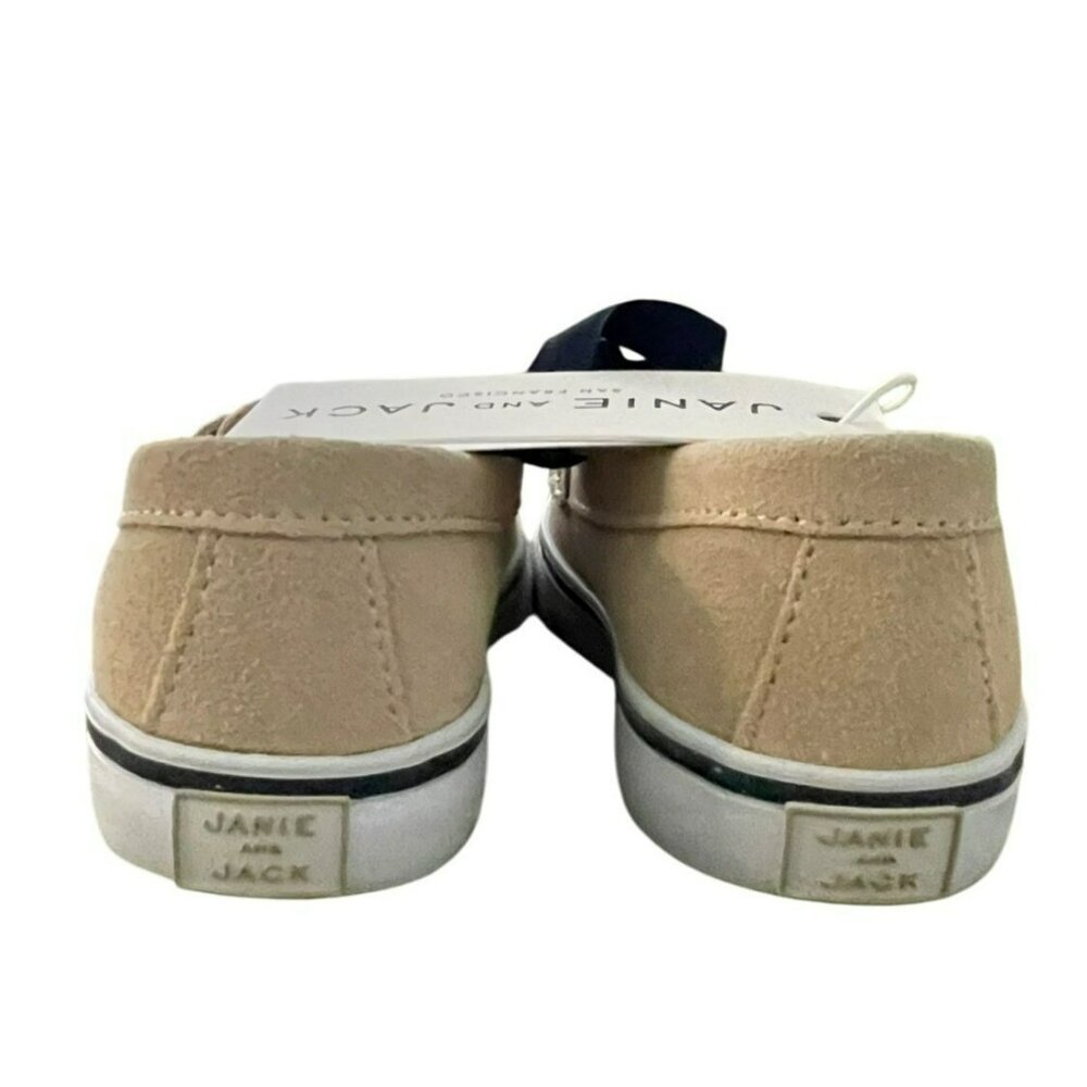 Janie & Jack $64 Tan Leather Suede Toddler Slip-On Loafers Size 6 - Picture 4 of 6